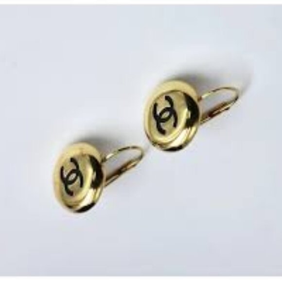#64 - Chanel Vintage Coco Mark Earrings, Gold Plated - AUTHENTIC - Picture 5 of 11